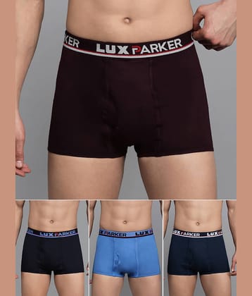 LUX PARKER Pack of 4 Cotton Blend Trunks For Men's ( Multicolor14 )