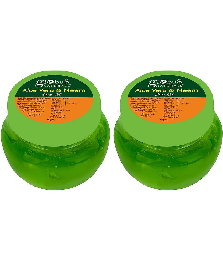 Globus Naturals AloeVera Neem Face Gel, 100gm (Pack of 2)