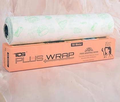 TDS PLUS WRAP Food Wrapping Printed(Grn) Butter Paper (1/2 KG's) | 100% Oven Safe up to 220�C | Non-Stick & Greaseproof | 100% Food Safe |Food Packing Butter Paper (Pack 1)