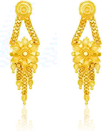 LUV FASHION Golden Drop Earrings ( Pack of 1 )