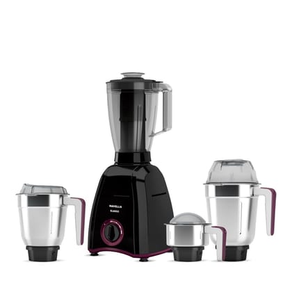 Havells Klassic 750 Watt 4 Jar Mixer Grinder, 21000 RPM Heavy Duty Universal Motor, 304 SS Blades, Large Size Break Resistant JarLids With Twist & Lock Mechanism- Black Havells Klassic 750 Watt 4 Jar Mixer Grinder, 21000 RPM Heavy Duty Universal Motor, 3
