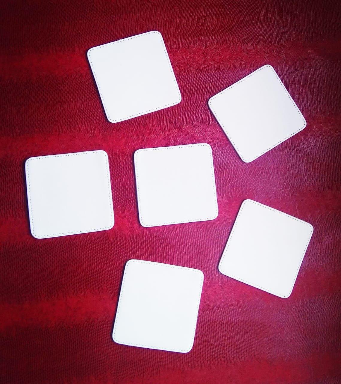 Square Coaster 6 pcs Set - Faux Leather