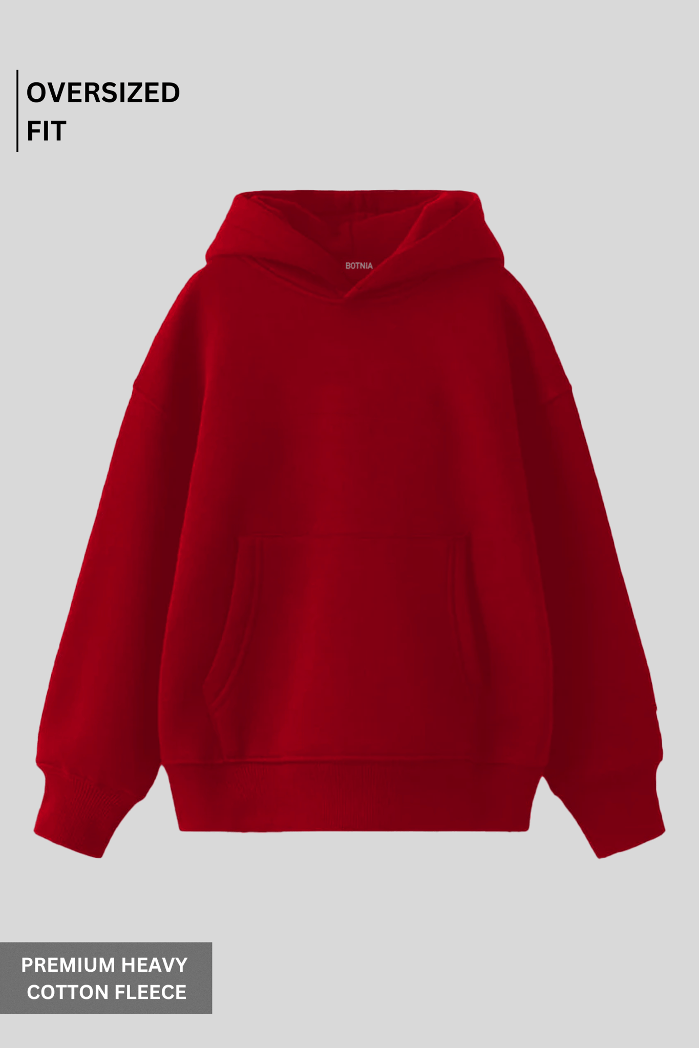 Oversized Hoodie - Crimson-XS-S
