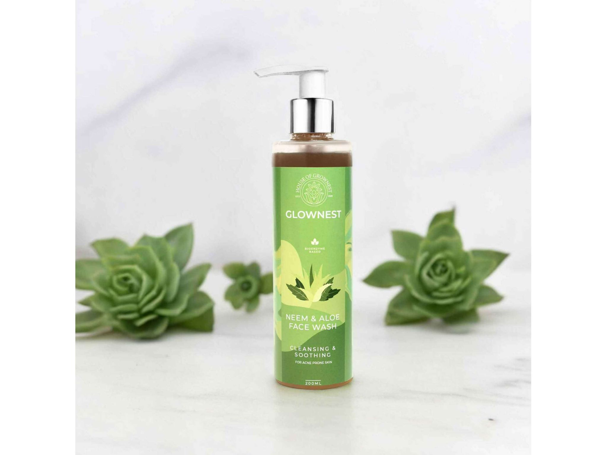 Glownest Bio Enzyme Based Neem & Aloe Vera Face Wash (200ml)