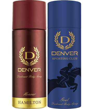 Denver Honour & Goal Deo - 165ML Each (Combo Pack Of 2) For Men