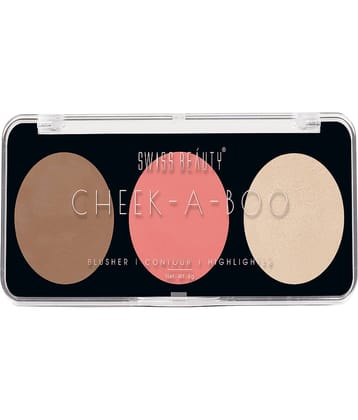Swiss Beauty Cheek,A,Boo 3 In One Blusher, Contour, Highlighter(8G), Rust