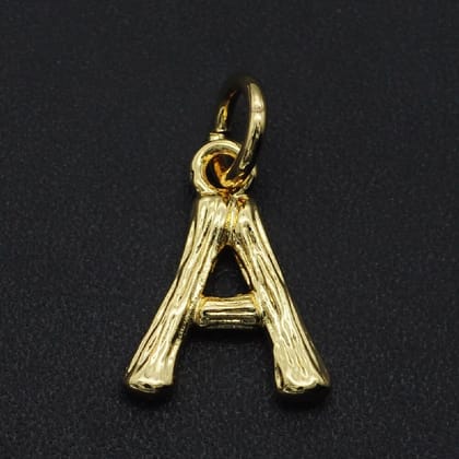Initial Letter Alphabet Gold Pendant Charm For Women-A