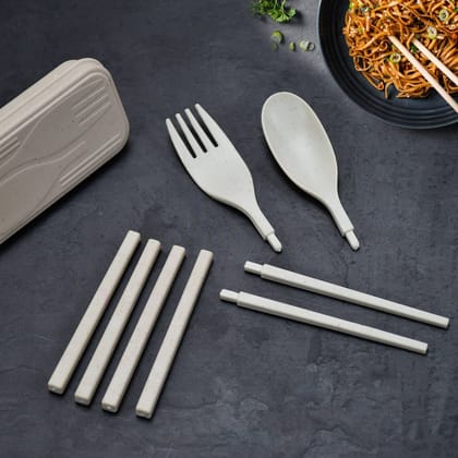 Spoon Fork Chopsticks Set Dinnerware 3PCS / Set Lunch Tableware Detachable Cutlery Portable Travel Kitchen Accessories | Assorted Colour