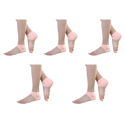 EZYFIT 1 Pair Anti Crack Silicon Gel Heel And Foot Protector Moisturizing Socks for Foot Care,Pain Relief And Heel Cracks for Men And Women (Pack Of 5)