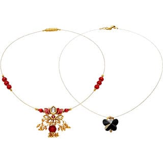Invisible Chain 1 Layer, Dark Red and Dark Black Colour, 2 Qty