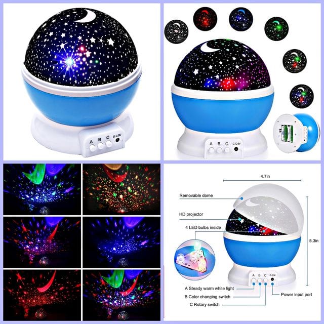 FABPAK 360 Degree Rotating  Moon Light Projector for Room