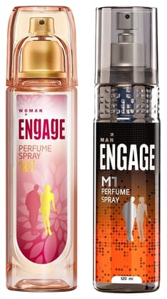 Engage W1 Perfume Spray For Women, 120ml & M1 Perfume Spray For Men, 120ml - Fresh Engage W1 Perfume Spray For Women, 120ml & M1 Perfume Spray For Men, 120ml - Fresh - 120 ml (Pack of 1)