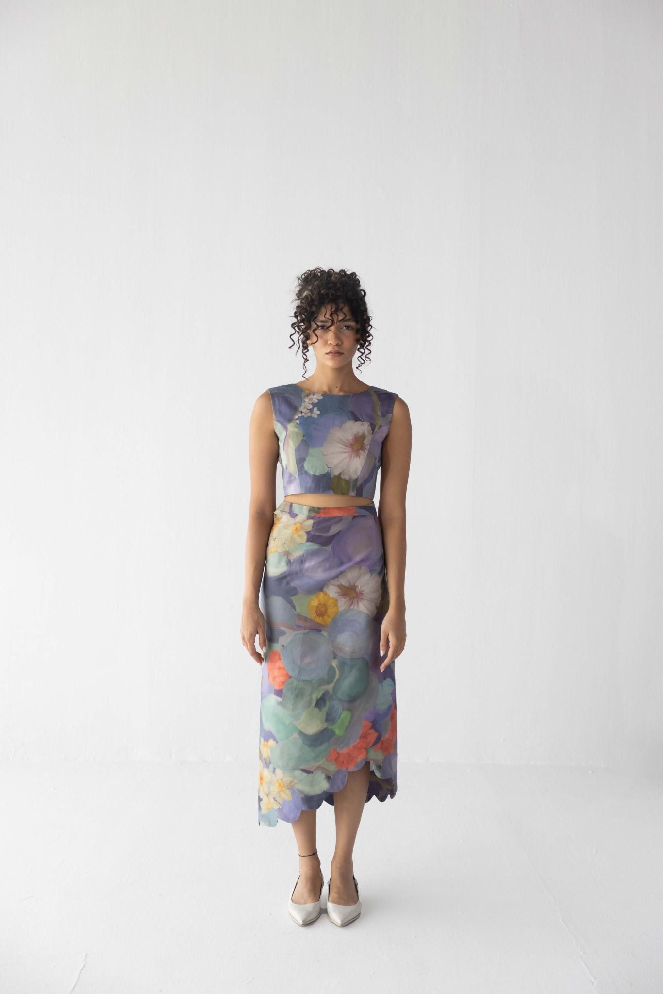 Blueberry Scallop Skirt & Top-XS