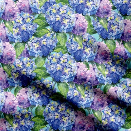 Pretty Hydrengeas Print Fabric-Cotton