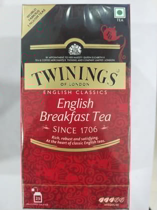 Twinings London English Breakfast tea Medium 25teabags x 2g 