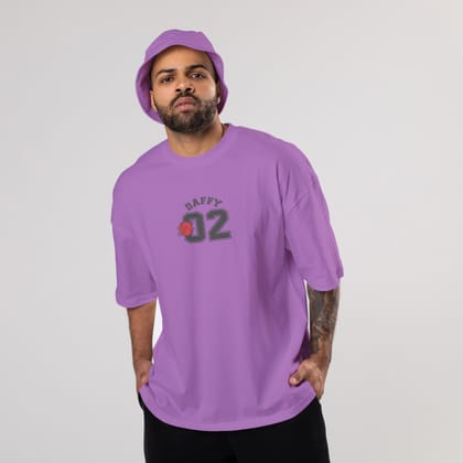 Colorful DAFFY Oversized T-Shirts: Lavender: Elegant Lavender Haze-S / Cotton / Lavender