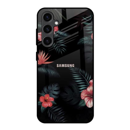 Tropical Art Flower Glass Case for Samsung Galaxy S23 FE 5G