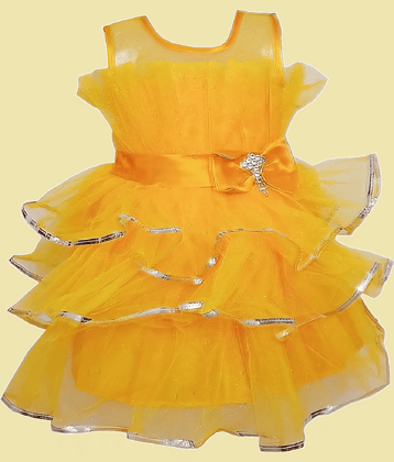 harshvardhanmart.com Pack of 1 Baby Girls Net Frock ( PeachPuff )