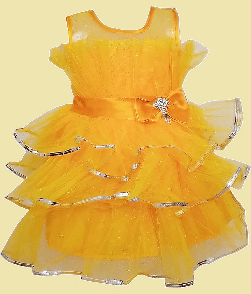 harshvardhanmart.com Pack of 1 Baby Girls Net Frock ( PeachPuff )