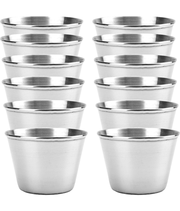 HomePro - Sauce Cup Stainless Steel Chip&Dip Bowl 75 mL ( Set of 12 )