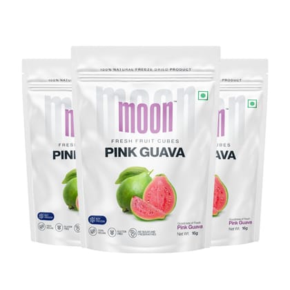 Moon Freeze Dried Pink Guava Cube, 16 gm - Pack of 3