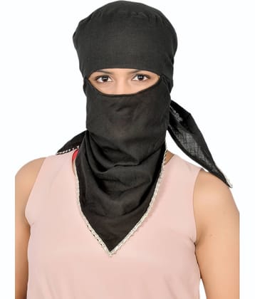 KALY India STYLE FOR EVER Black Cotton Scarves ( Pack of 1 )