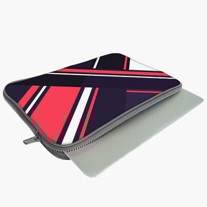 "Vibrant Pink And Blue Stripe" Laptop Sleeves:Bold Modern Design for Every Size-13" / Grey