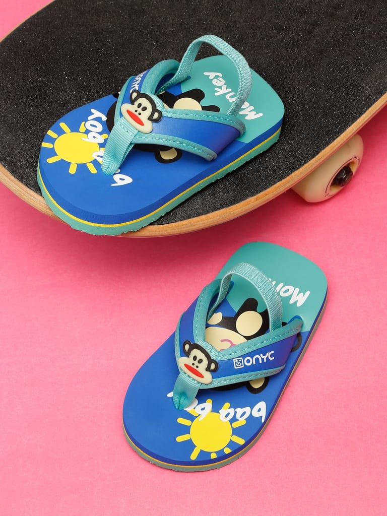 Premium Monkey V-Shape Flip-flops With Adjustable BackSupport - Blue (Unisex)
