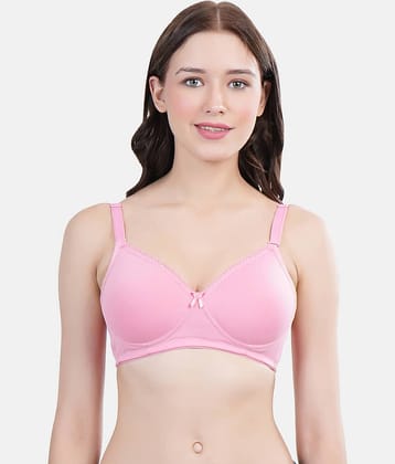 LACYLUXE Cotton Blend Women's Plunge Bra ( Peach )