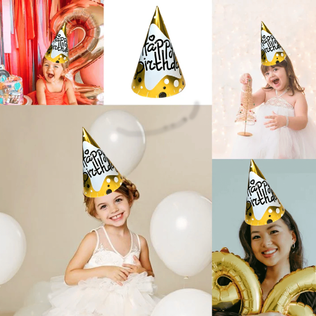 Happy Birthday Golden Hats - 8PC