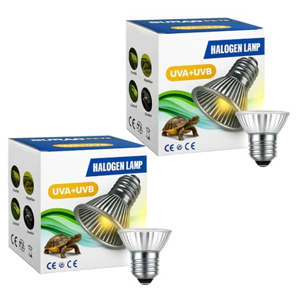 Reptile Turtle UVB Ultraviolet Basking Heat Light Bulb Combo Pack-SET OF 2 UV BULBS / 25 WATT