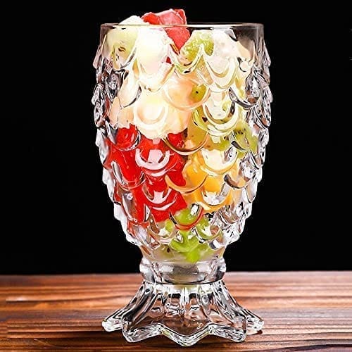 Crystal Clear Pineapple Shaped Juice Glasses | 180 ML | Creative Drinking Glass Suitable for Cocktail, Mocktail, Juice, Falooda, Soda, Mojito |