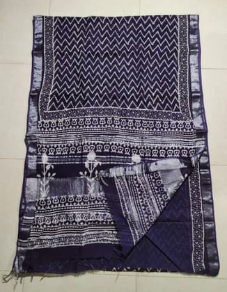 Cotton Linen saree with blouse