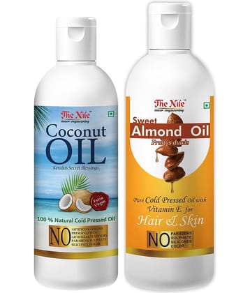 The Nile Coconut Oil 100 ML + Sweet  Almond Oil 200 ML  Hair Oils 300 mL Pack of 2