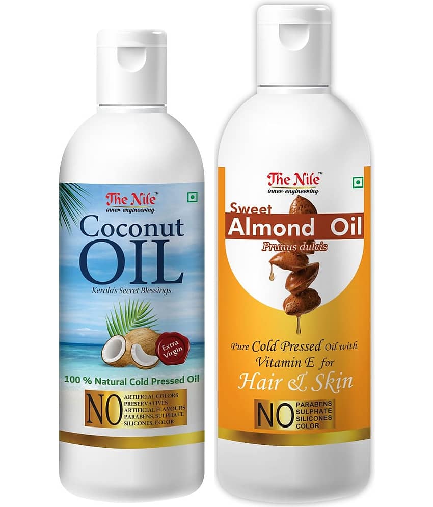 The Nile Coconut Oil 100 ML + Sweet  Almond Oil 200 ML  Hair Oils 300 mL Pack of 2