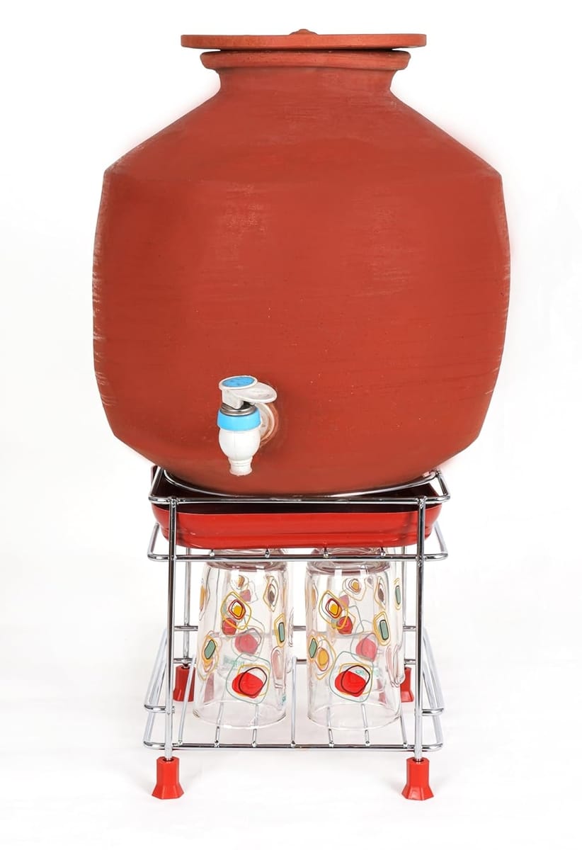 Steel Round Matka Stand for Water Pot | Pot Stand for kitchen utensils | Steel Matka Stand for Kitchen | Water Pot Stand for Kitchen| 8 X 8 X 7.5 Inch ( Round Matka Stand)