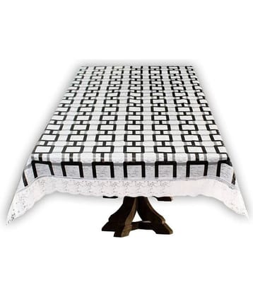 Printed PVC 6 Seater Rectangle Table Cover ( 228 x 152 ) cm Pack of 1 White