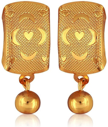 VIVASTRI Golden Stud Earrings ( Pack of 1 )
