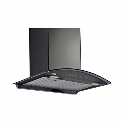 Auto Clean Curved Glass Kitchen Chimney, Baffle Filters, Motion Sensor 1200 m3/h 60cm - Black (6066 MS AC BL)