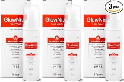 Brinton GlowNise Deep Cleansing Skin Sulphate Free (60 ml) x Pack of 3 Face Wash  (180 ml)
