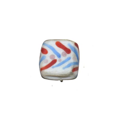 Beadwaala Handmade Fancy Lampwork Glass Beads For Jewelry Making. (Flat Square) SFL-189-Per Packet 25 Pcs / 18X8 MM
