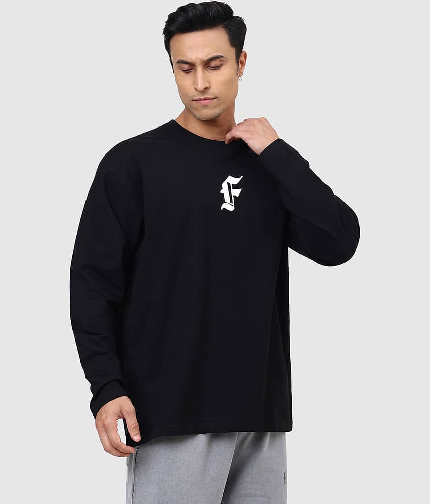 Fuaark Black Cotton Oversized Fit Men's Sports T-Shirt ( Pack of 1 )