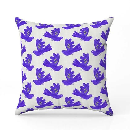 Purple Pigeon-Velvet Cushion / 16x16 / without