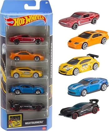 Hot Wheels 5-Car Pack, 1:64 Scale, Toy Cars for Kids and Collectors, Gift for Ages 3 Years Old & Upassorted colour