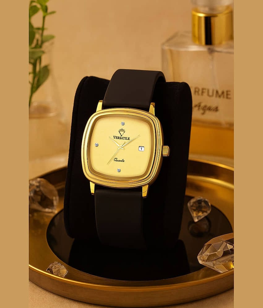 Versatile Black Silicon Analog Men's Watch