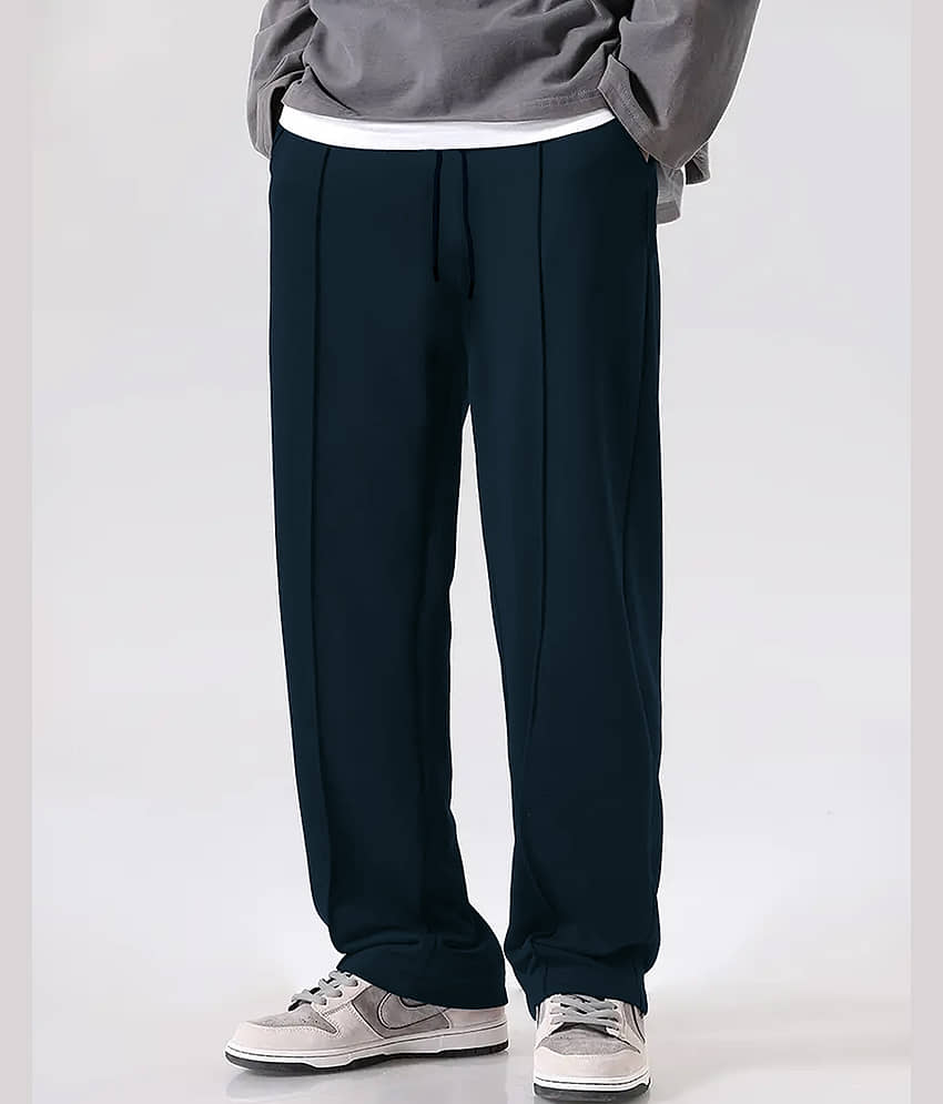 Eyebogler Blue Cotton Blend Men's Trackpants ( Pack of 1 )