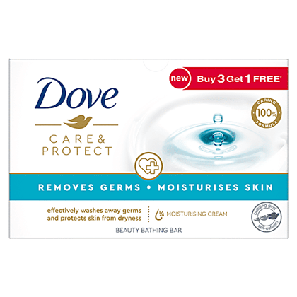 Dove Care & Protect Bar|| Removes 99% Germs & Moisturises Skin|| 4x100 g