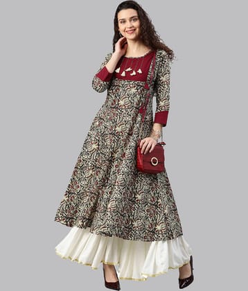 Yash Gallery - Multicolor Cotton Women's Flared Kurti ( Pack of 1 )