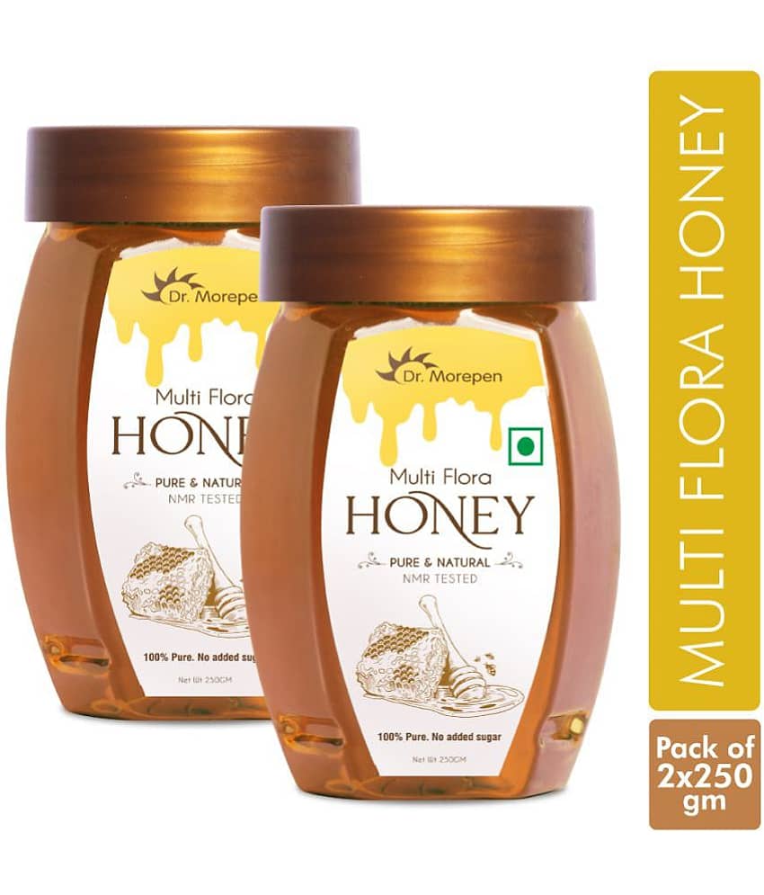 Dr. Morepen Pure & Natural Multi Flora Honey 100% Pure No Added Sugar |NMR Tested (500g)