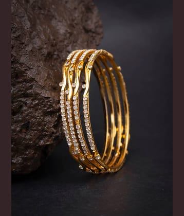 Sukkhi Attractive Gold Plated Ad Stone Bangles Set for Women